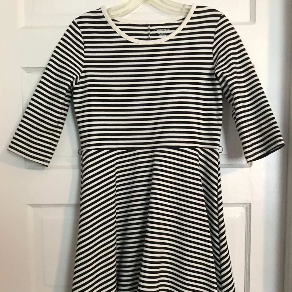 Cherokee black and white striped dress!!
